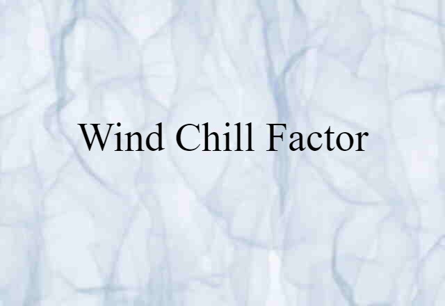 Wind-chill Factor (noun) Definition, Meaning & Examples