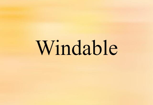 Windable (noun) Definition, Meaning & Examples