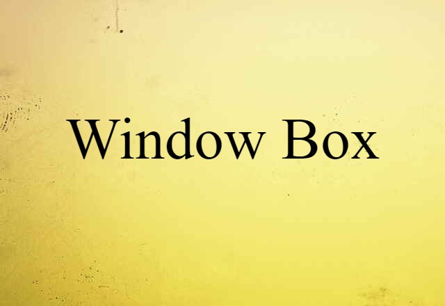 Window Box (noun) Definition, Meaning & Examples