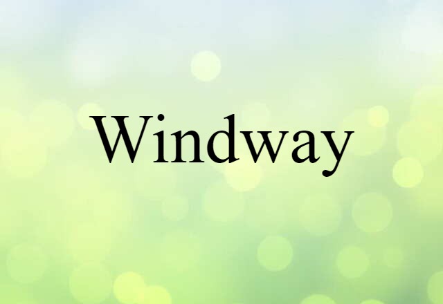 Windway (noun) Definition, Meaning & Examples