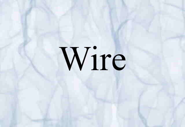 Wire (noun) Definition, Meaning & Examples