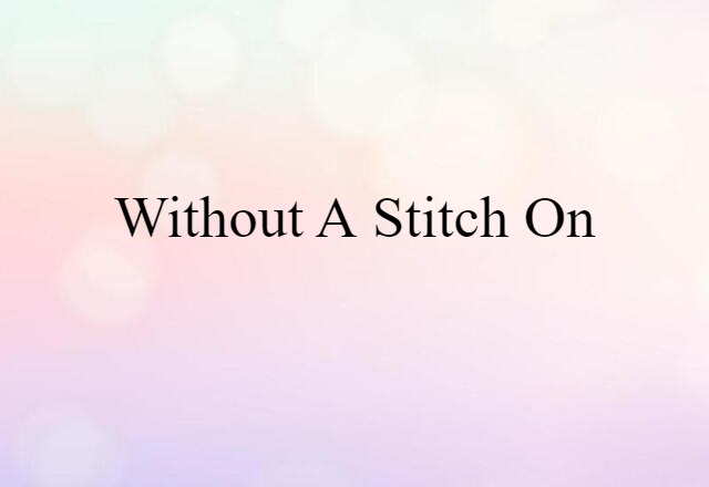 Without A Stitch On (noun) Definition, Meaning & Examples