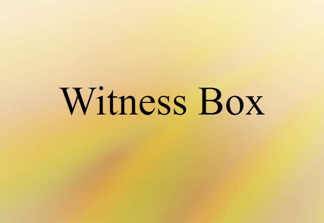 Witness-box (noun) Definition, Meaning & Examples