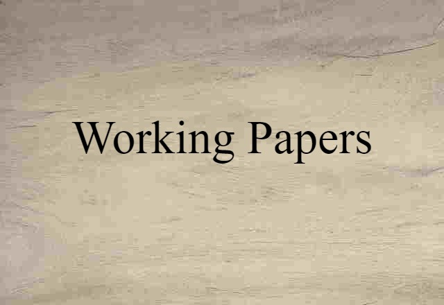 working papers