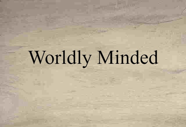 Worldly-minded (noun) Definition, Meaning & Examples