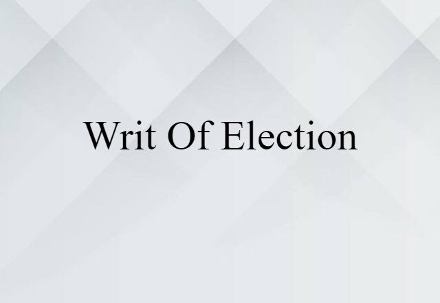 writ of election