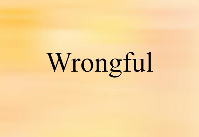 Wrongful (noun) Definition, Meaning & Examples