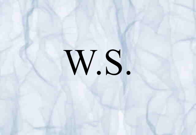 W.S. (noun) Definition, Meaning & Examples