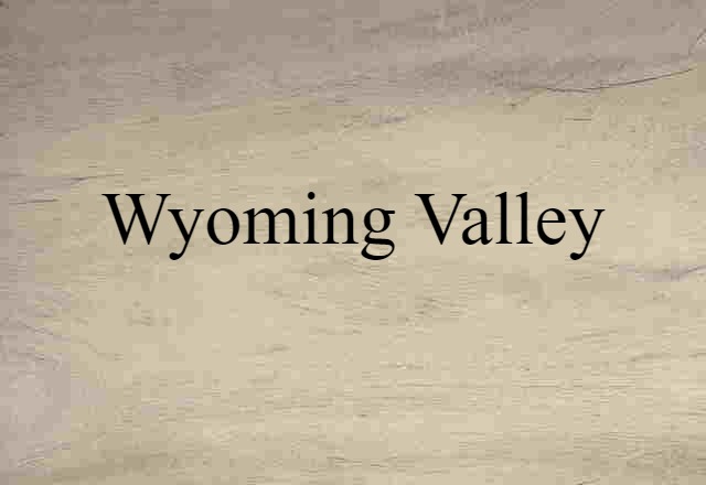 Wyoming Valley (noun) Definition, Meaning & Examples