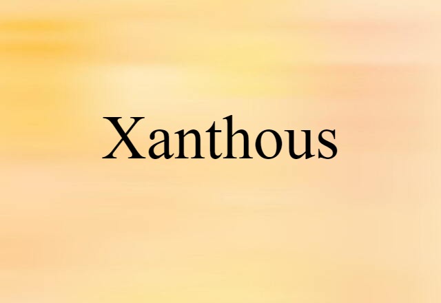 Xanthous (noun) Definition, Meaning & Examples