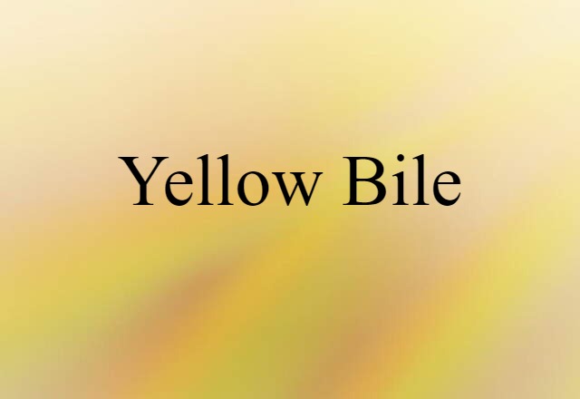 Yellow Bile (noun) Definition, Meaning & Examples