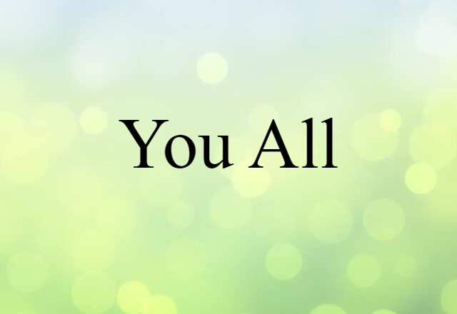 You-all (noun) Definition, Meaning & Examples