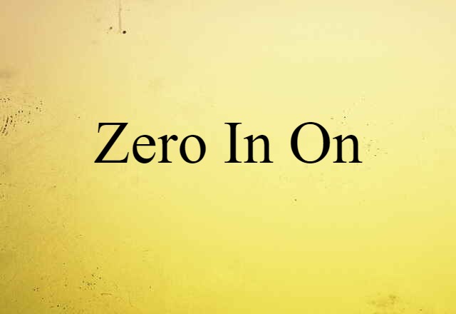 Zero In On (noun) Definition, Meaning & Examples