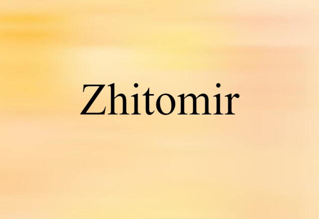 Zhitomir (noun) Definition, Meaning & Examples